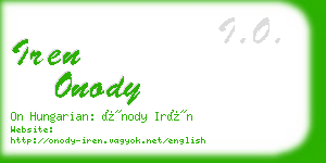 iren onody business card